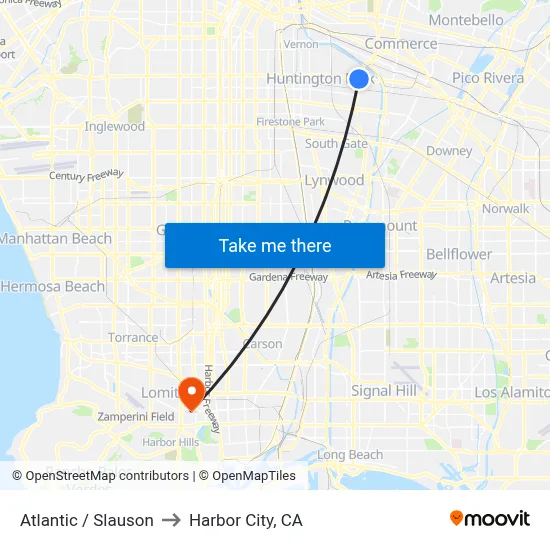 Atlantic / Slauson to Harbor City, CA map