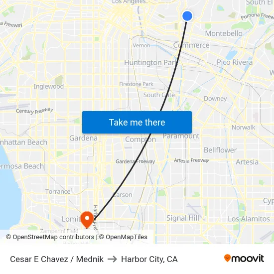 Cesar E Chavez / Mednik to Harbor City, CA map