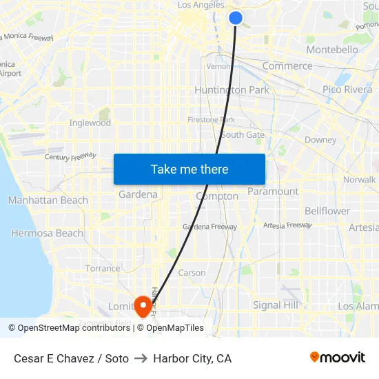 Cesar E Chavez / Soto to Harbor City, CA map