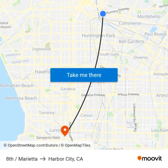 8th / Marietta to Harbor City, CA map