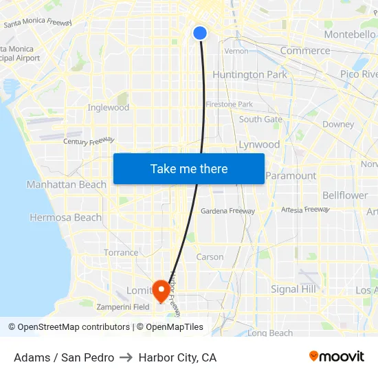 Adams / San Pedro to Harbor City, CA map