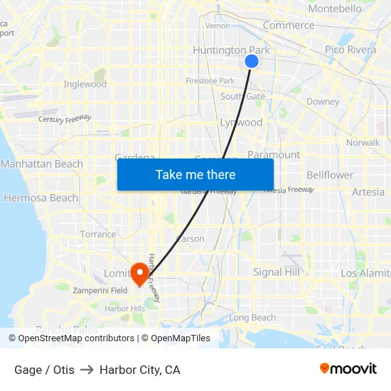 Gage / Otis to Harbor City, CA map