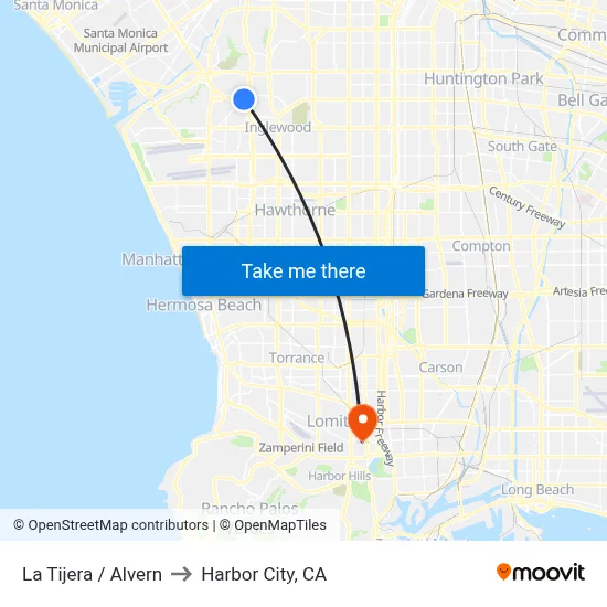La Tijera / Alvern to Harbor City, CA map