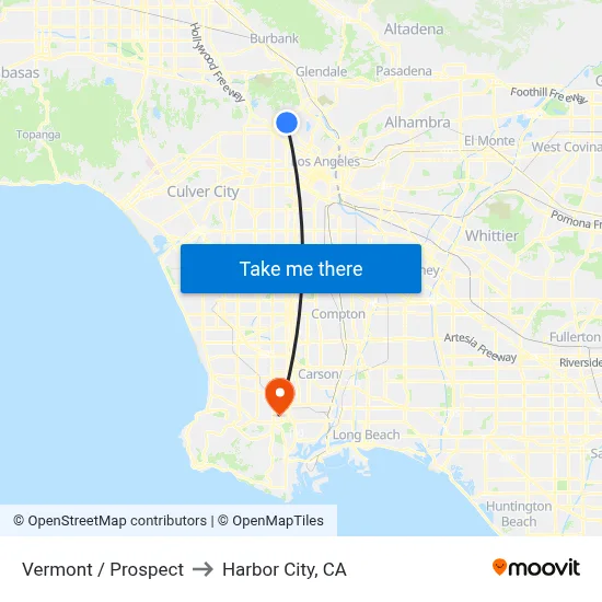 Vermont / Prospect to Harbor City, CA map