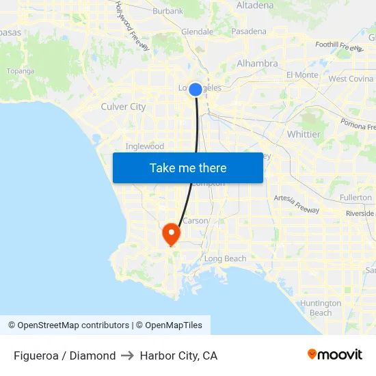 Figueroa / Diamond to Harbor City, CA map