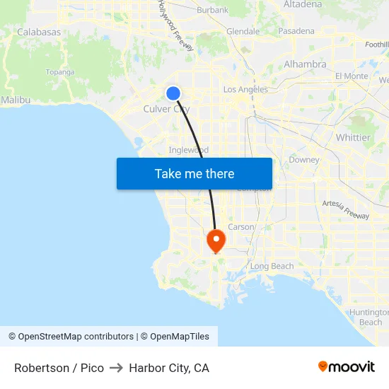Robertson / Pico to Harbor City, CA map