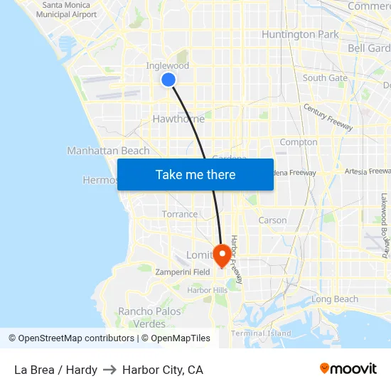 La Brea / Hardy to Harbor City, CA map