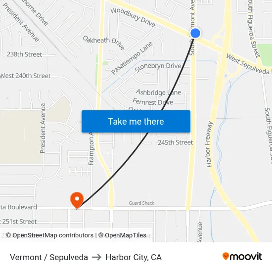 Vermont / Sepulveda to Harbor City, CA map