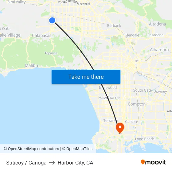 Saticoy / Canoga to Harbor City, CA map