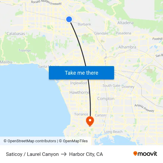 Saticoy / Laurel Canyon to Harbor City, CA map