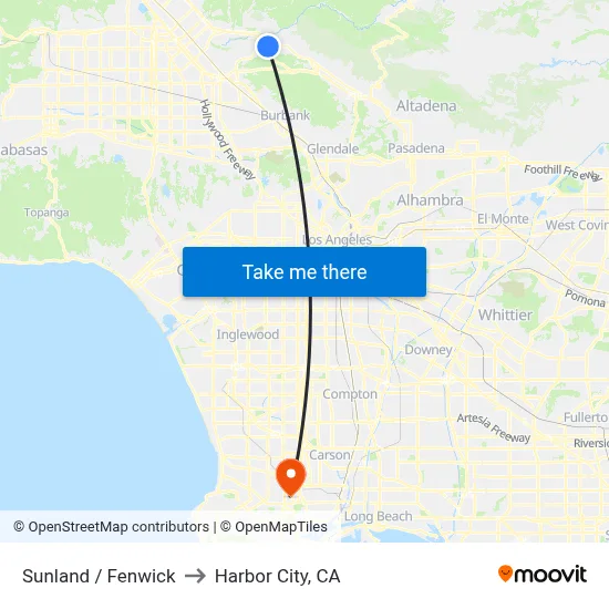 Sunland / Fenwick to Harbor City, CA map