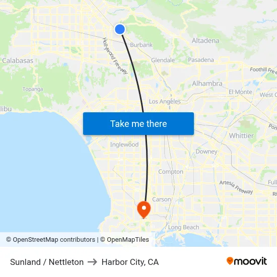 Sunland / Nettleton to Harbor City, CA map