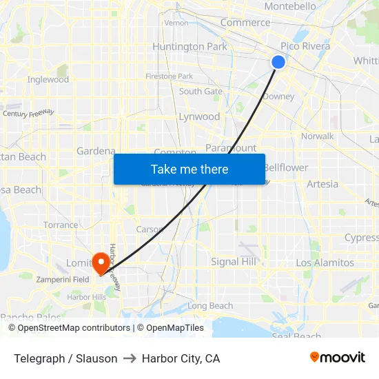 Telegraph / Slauson to Harbor City, CA map