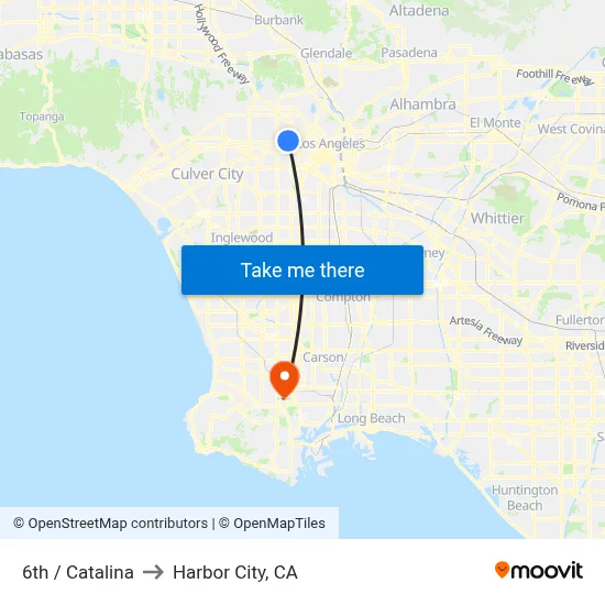 6th / Catalina to Harbor City, CA map