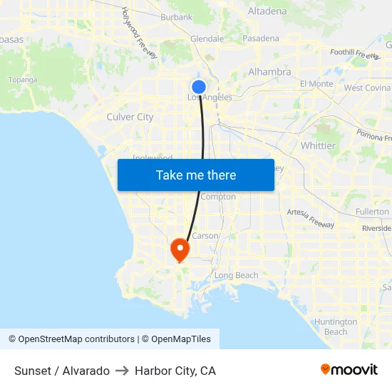Sunset / Alvarado to Harbor City, CA map