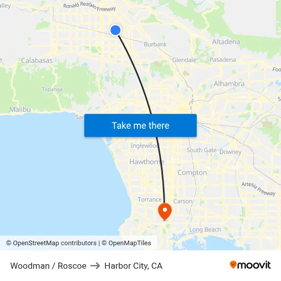 Woodman / Roscoe to Harbor City, CA map