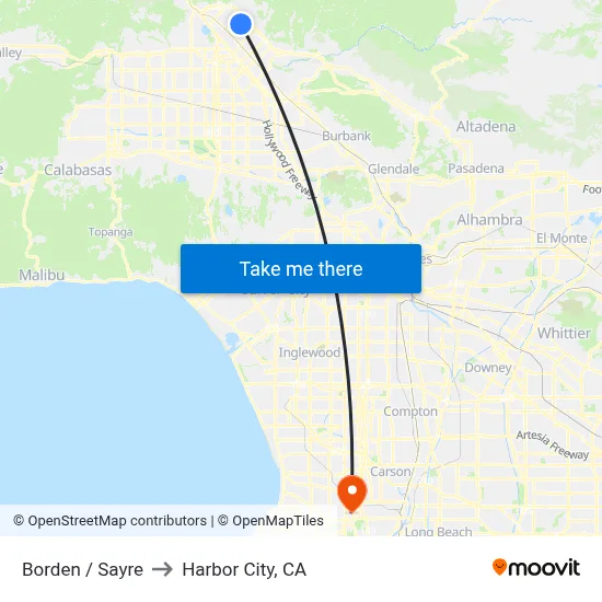 Borden / Sayre to Harbor City, CA map