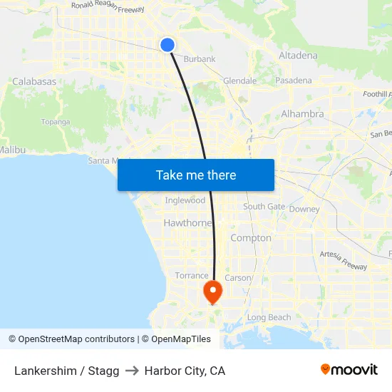 Lankershim / Stagg to Harbor City, CA map