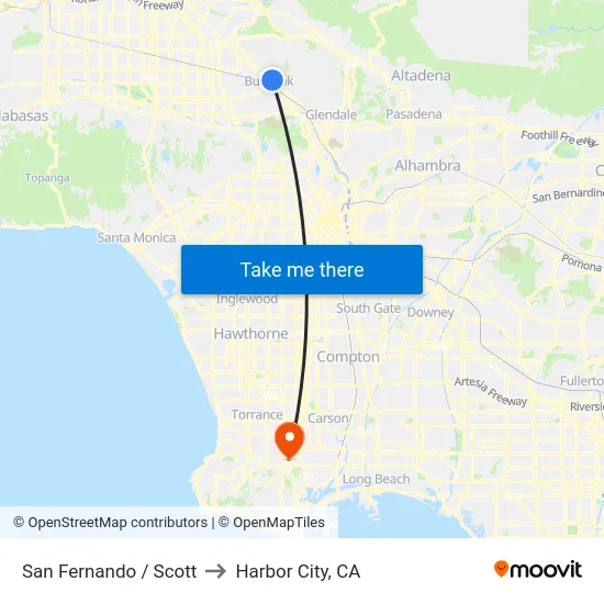 San Fernando / Scott to Harbor City, CA map