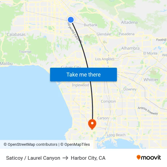 Saticoy / Laurel Canyon to Harbor City, CA map