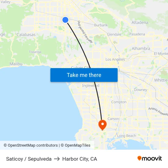 Saticoy / Sepulveda to Harbor City, CA map
