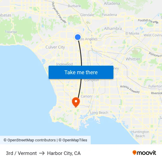 3rd / Vermont to Harbor City, CA map