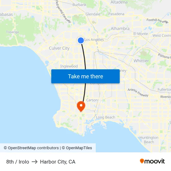 8th / Irolo to Harbor City, CA map