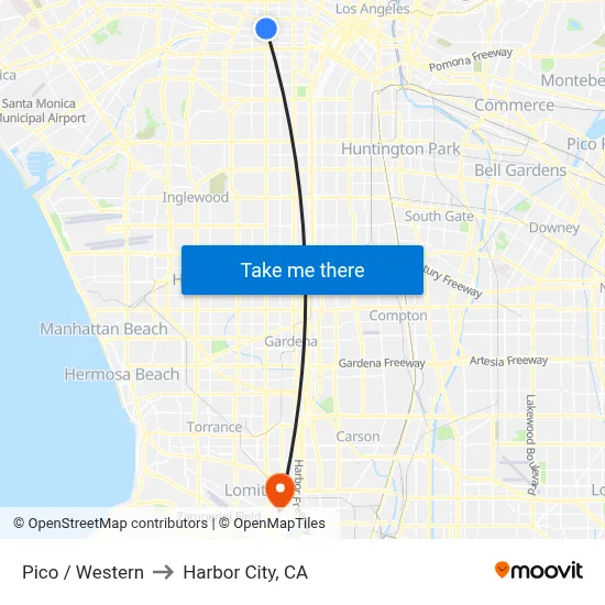 Pico / Western to Harbor City, CA map