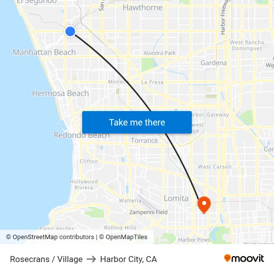 Rosecrans / Village to Harbor City, CA map