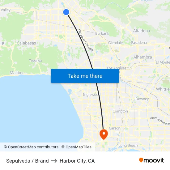Sepulveda / Brand to Harbor City, CA map
