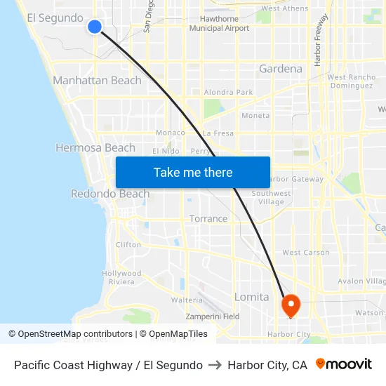 Pacific Coast Highway / El Segundo to Harbor City, CA map
