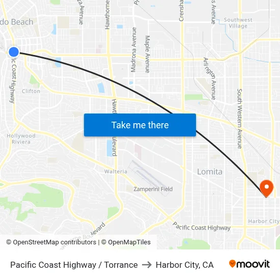 Pacific Coast Highway / Torrance to Harbor City, CA map