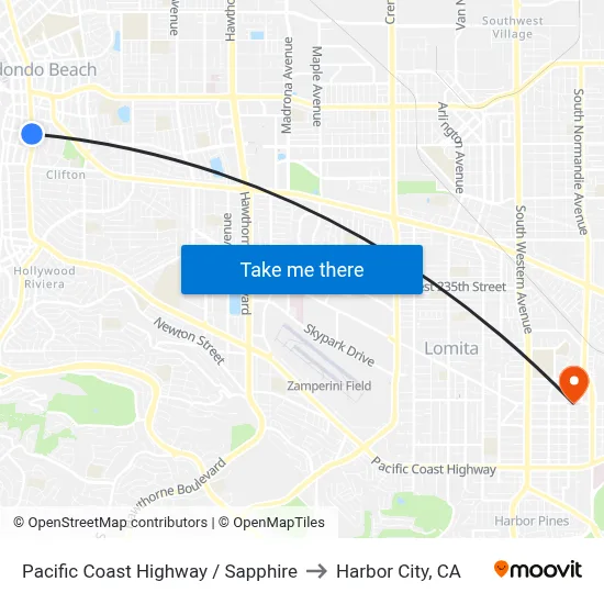 Pacific Coast Highway / Sapphire to Harbor City, CA map