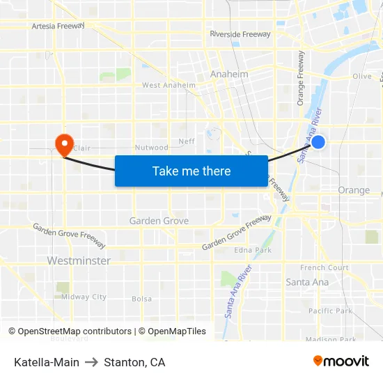 Katella-Main to Stanton, CA map