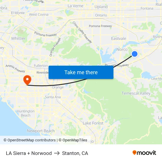 LA Sierra + Norwood to Stanton, CA map