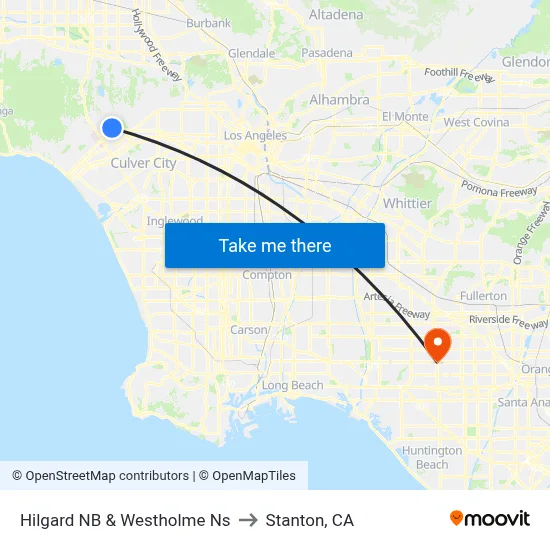 Hilgard NB & Westholme Ns to Stanton, CA map