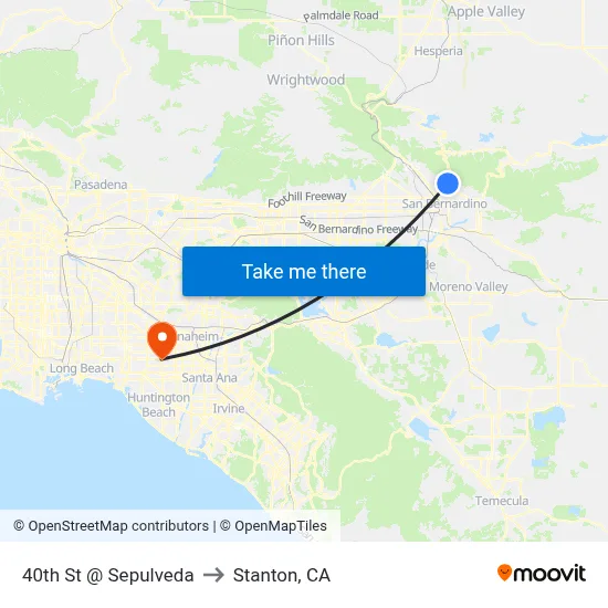 40th St @ Sepulveda to Stanton, CA map