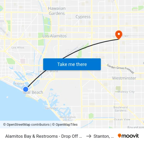 Alamitos Bay & Restrooms - Drop Off Only to Stanton, CA map