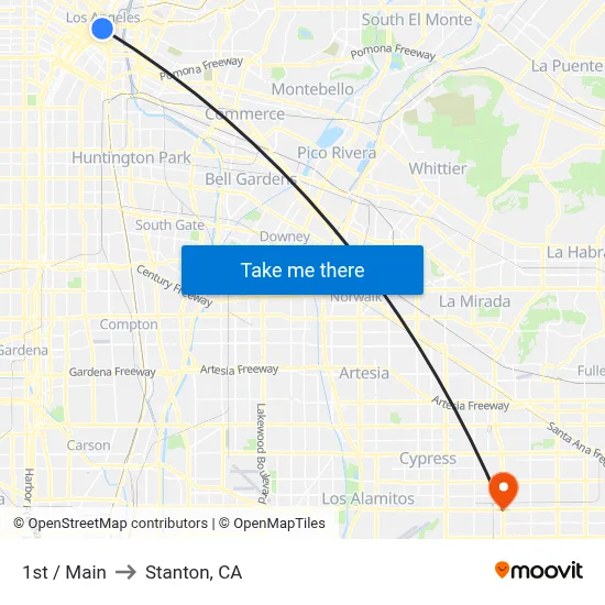 1st / Main to Stanton, CA map
