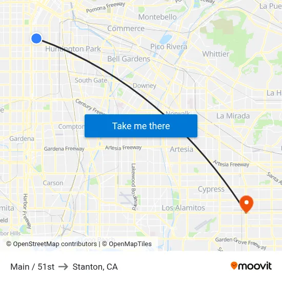 Main / 51st to Stanton, CA map