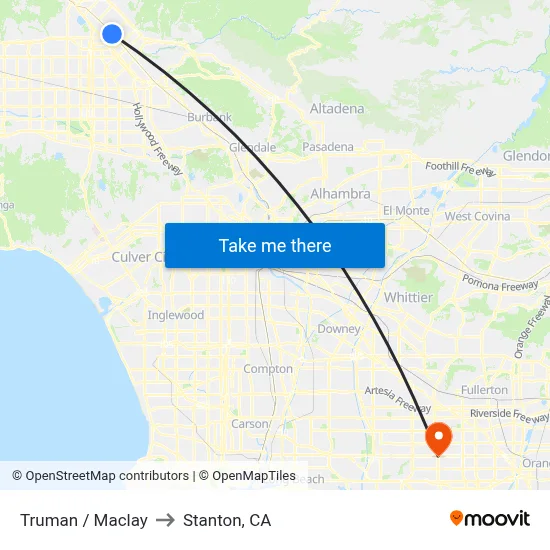 Truman / Maclay to Stanton, CA map
