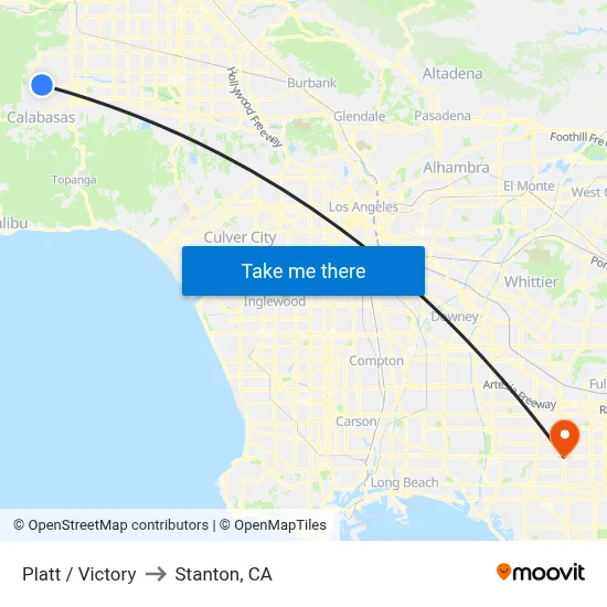 Platt / Victory to Stanton, CA map