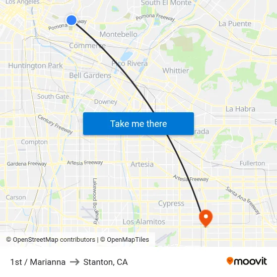 1st / Marianna to Stanton, CA map
