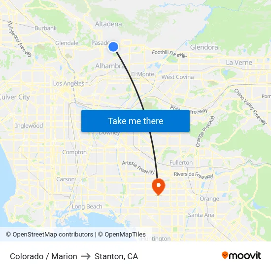 Colorado / Marion to Stanton, CA map