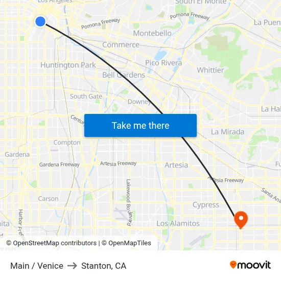 Main / Venice to Stanton, CA map