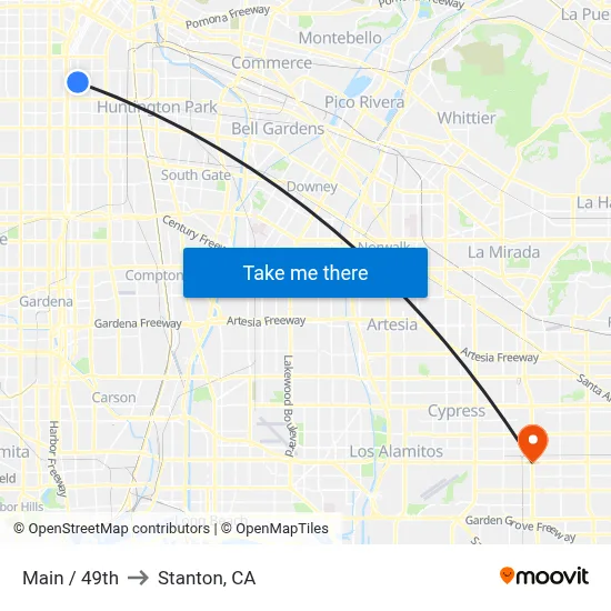 Main / 49th to Stanton, CA map
