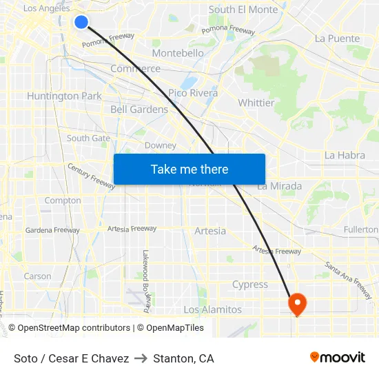 Soto / Cesar E Chavez to Stanton, CA map