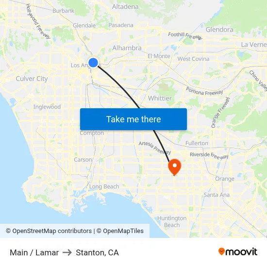 Main / Lamar to Stanton, CA map