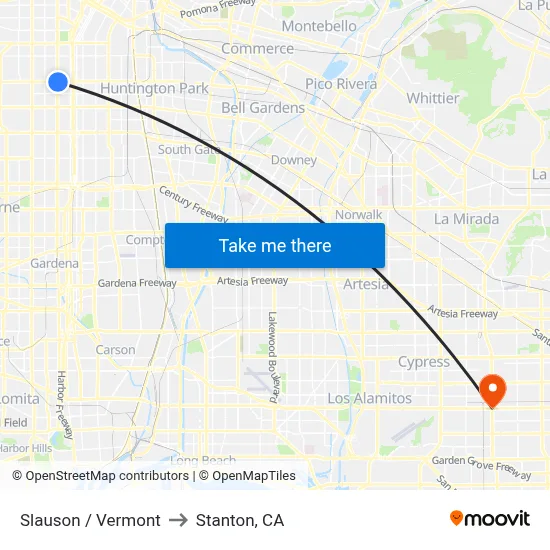 Slauson / Vermont to Stanton, CA map