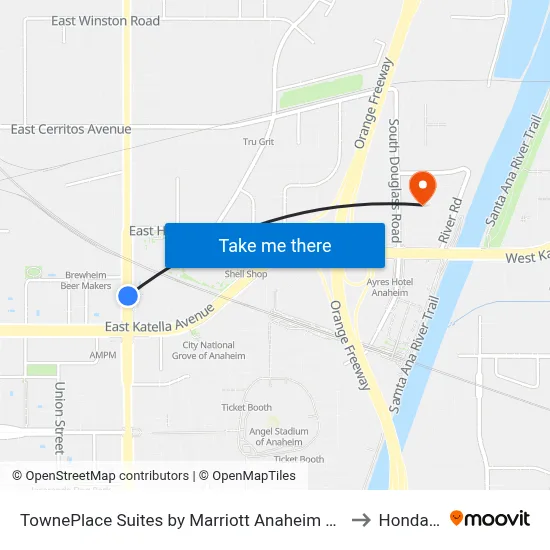 TownePlace Suites by Marriott Anaheim Maingate Near Angel Stadium to Honda Center map